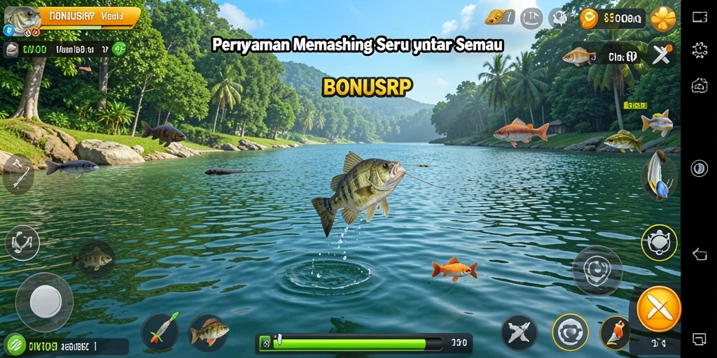 Gameplay menarik dari permainan memancing BONUSRP yang menampilkan aksi seru.