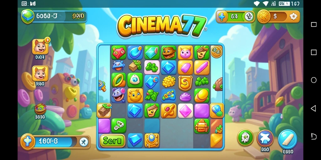 Gameplay seru CINEMA77 dengan elemen Match-3 yang menantang.