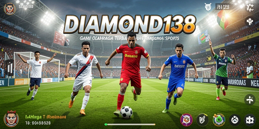 Screenshot utama DIAMOND138 memperlihatkan aksi seru permainan olahraga.