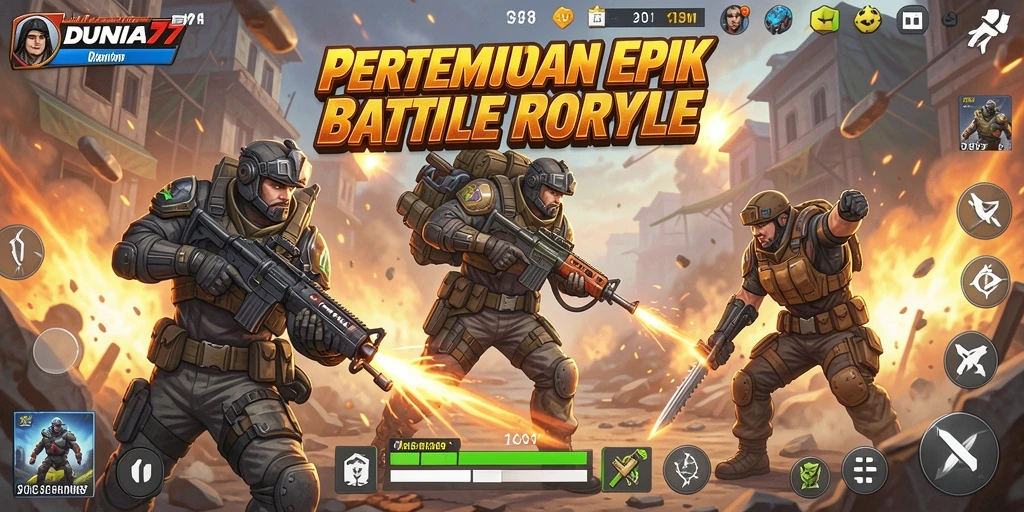 Tangkapan layar gameplay menampilkan aksi seru dalam DUNIA77.