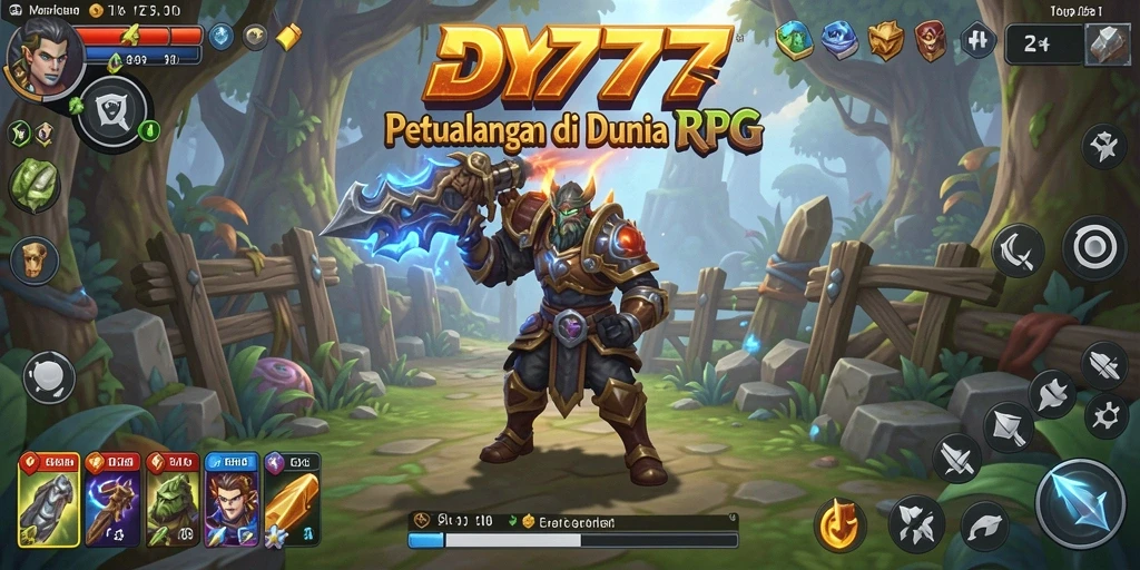 Screenshot gameplay DY777 yang menampilkan karakter beraksi di dunia RPG.
