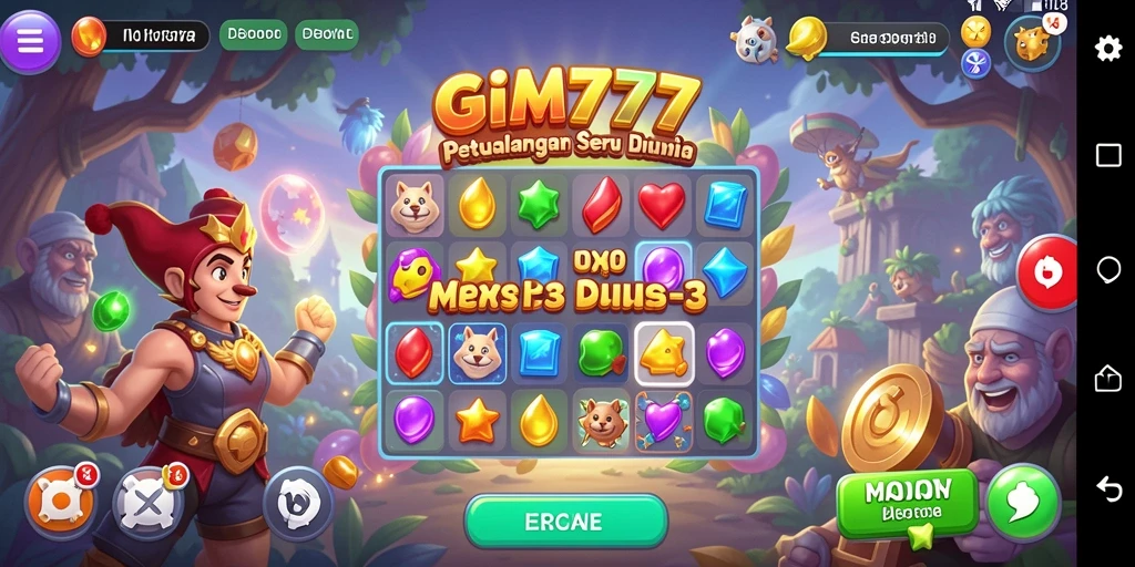 Tampilan gameplay seru GIM777 dengan perpaduan warna yang menawan.
