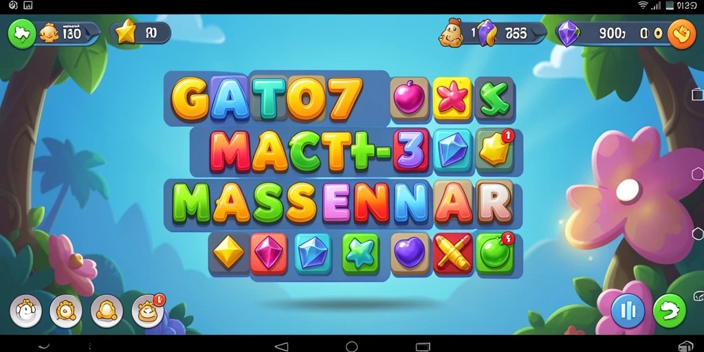 Screenshot GOTO77 menampilkan aksi seru dalam permainan Match-3.