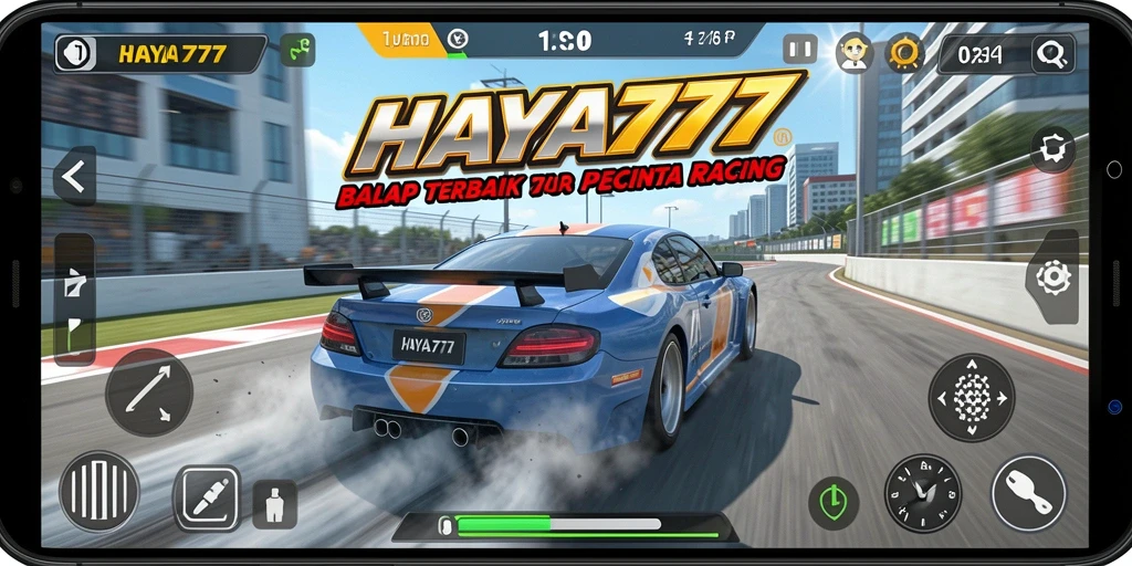 Screenshot gameplay HAYA777 menampilkan balapan mendebarkan dan kendaraan bertenaga.