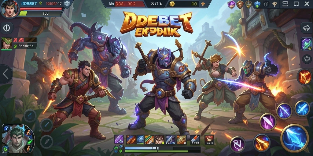 Gameplay seru dalam pertempuran arena MOBA IDEBET.