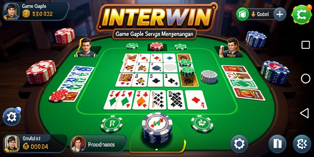 Tampilan gameplay Gaple yang menegangkan dan menarik di INTERWIN.