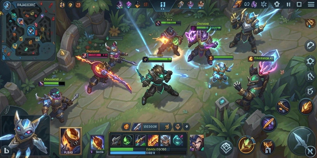 Tampilan aksi seru dari gameplay RAJACORC di arena pertempuran.