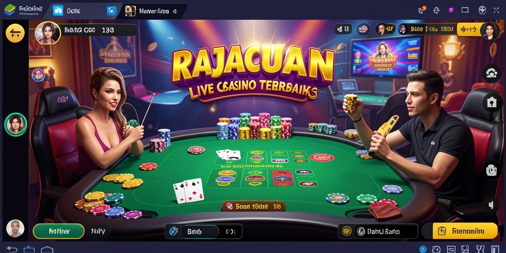 Tampilan gameplay Live Casino RAJACUAN yang mengasyikkan dan interaktif.