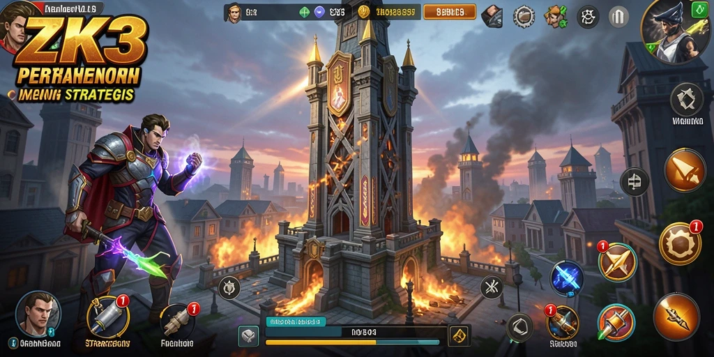 Gameplay ZK3 menampilkan pertarungan Tower Defense yang seru dan strategis.